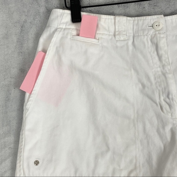 White Shorts Jones New York Signature Womens Size 8 Cotton High Rise Pockets - Picture 4 of 12
